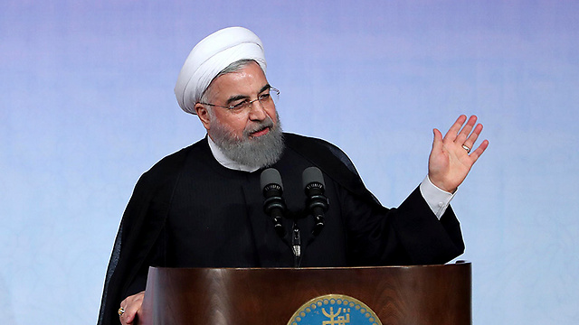 ענה לטראמפ. נשיא איראן רוחאני (צילום: AP) (צילום: AP)