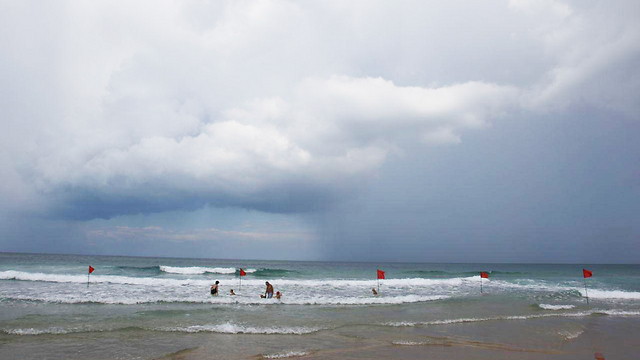 חורפי גם בחוף הים בראשון לציון (צילום: אבי מועלם ) (צילום: אבי מועלם )