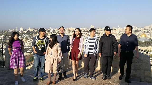 The visiting Chinese bloggers also visited Jerusalem