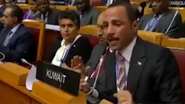Kuwaiti parliament speaker Marzouq al-Ghanim, at the 137th IPU meeting