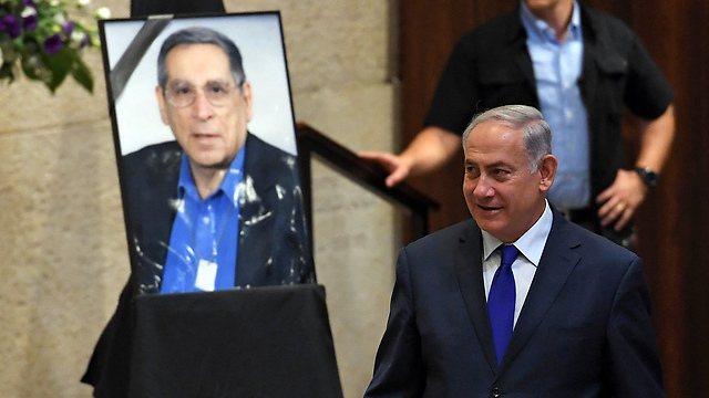 PM Benjamin Netanyahu, at the memorial ceremony (Kobi Gideon/GPO)