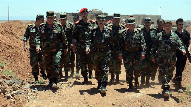 Hezbollah officials on the Syrian side of the Golan Heights