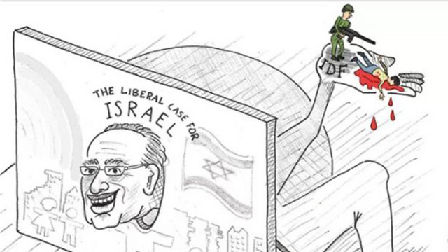 Cartoon published in the Daily Californian against Alan Dershowitz