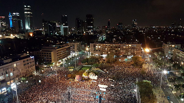 העצרת לזכר רבין בשנה שעברה (צילום: מוטי קמחי) (צילום: מוטי קמחי)