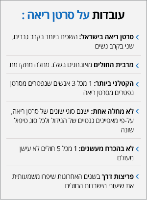 עובדות על סרטן ריאה עובדות על סרטן ריאה