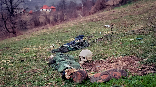 קבר אחים שהתגלה בבוסניה, 1996 (צילום: AP) (צילום: AP)