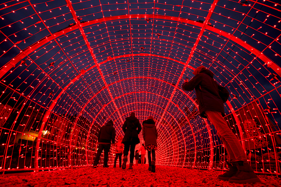 צועדים במנהרת האור הארוכה באירופה - שבעיר ווה בשווייץ (צילום: AP) (צילום: AP)