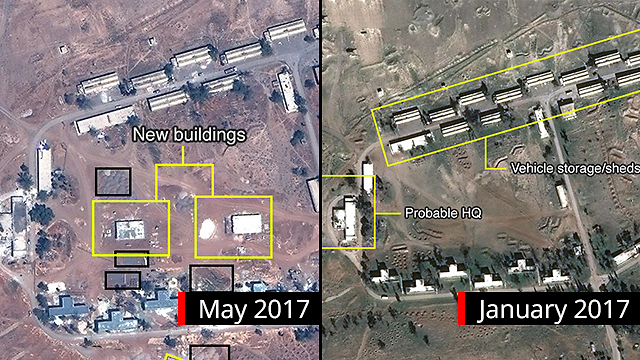 An Iranian arms base bombed in Syria (Photo: Digital Globe, McKenze intelligence Services, BBC)