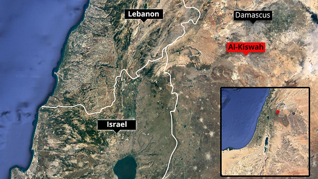 Map showing the location of the reported attack in Syria