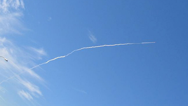 ניסוי שיגור ב-2008. בפרסומים זרים נטען שמדובר בטיל "יריחו" (צילום: דודי מגן) (צילום: דודי מגן)