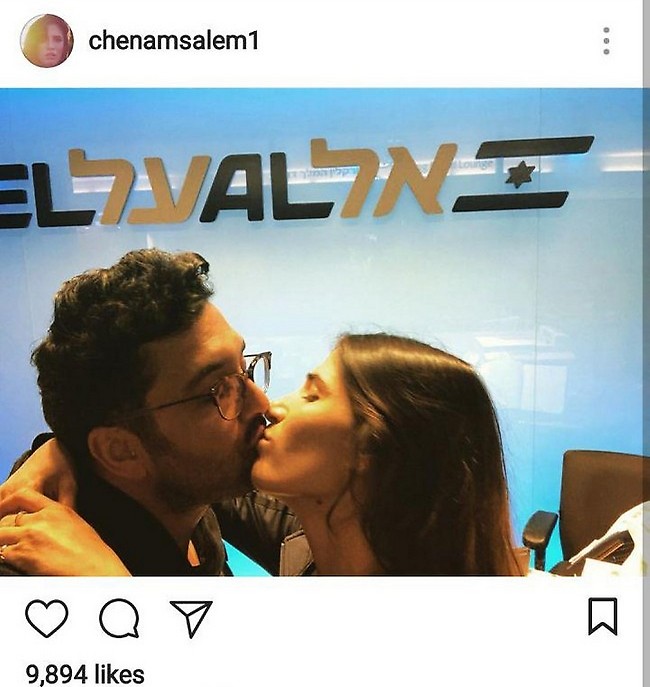 חן אמסלם ומאור זגורי בוחרים בפוזיציה רומנטית מתחת ללוגו (אינסטגרם) חן אמסלם ומאור זגורי בוחרים בפוזיציה רומנטית מתחת ללוגו (אינסטגרם)
