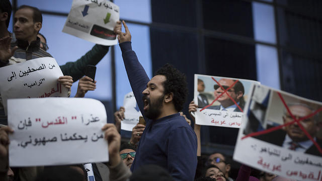 מפגינים במצרים השחיתו תמונות של הנשיא א-סיסי ושל ראש הממשלה נתניהו (צילום: MCT) (צילום: MCT)