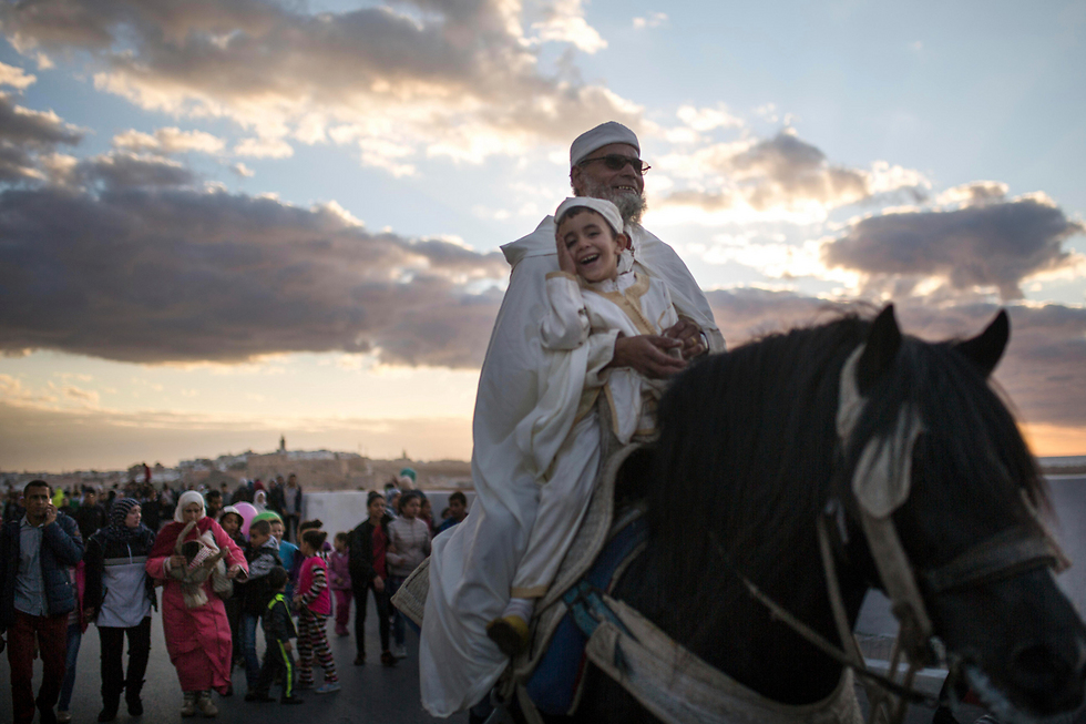המצעד השנתי לציון יום הולדתו של הנשיא מוחמד בסייל, מרוקו (צילום: AP) (צילום: AP)