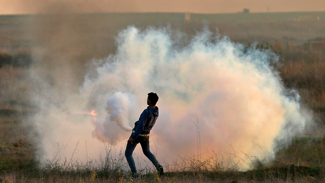 הרחפנים מזהים את מפרי הסדר. עימותים בגבול עזה (צילום: AFP) (צילום: AFP)