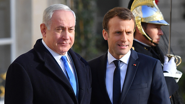Netanyahu with French President Macron in Paris. ‘We won’t take any lectures from Erdogan’  (Photo: MCT)