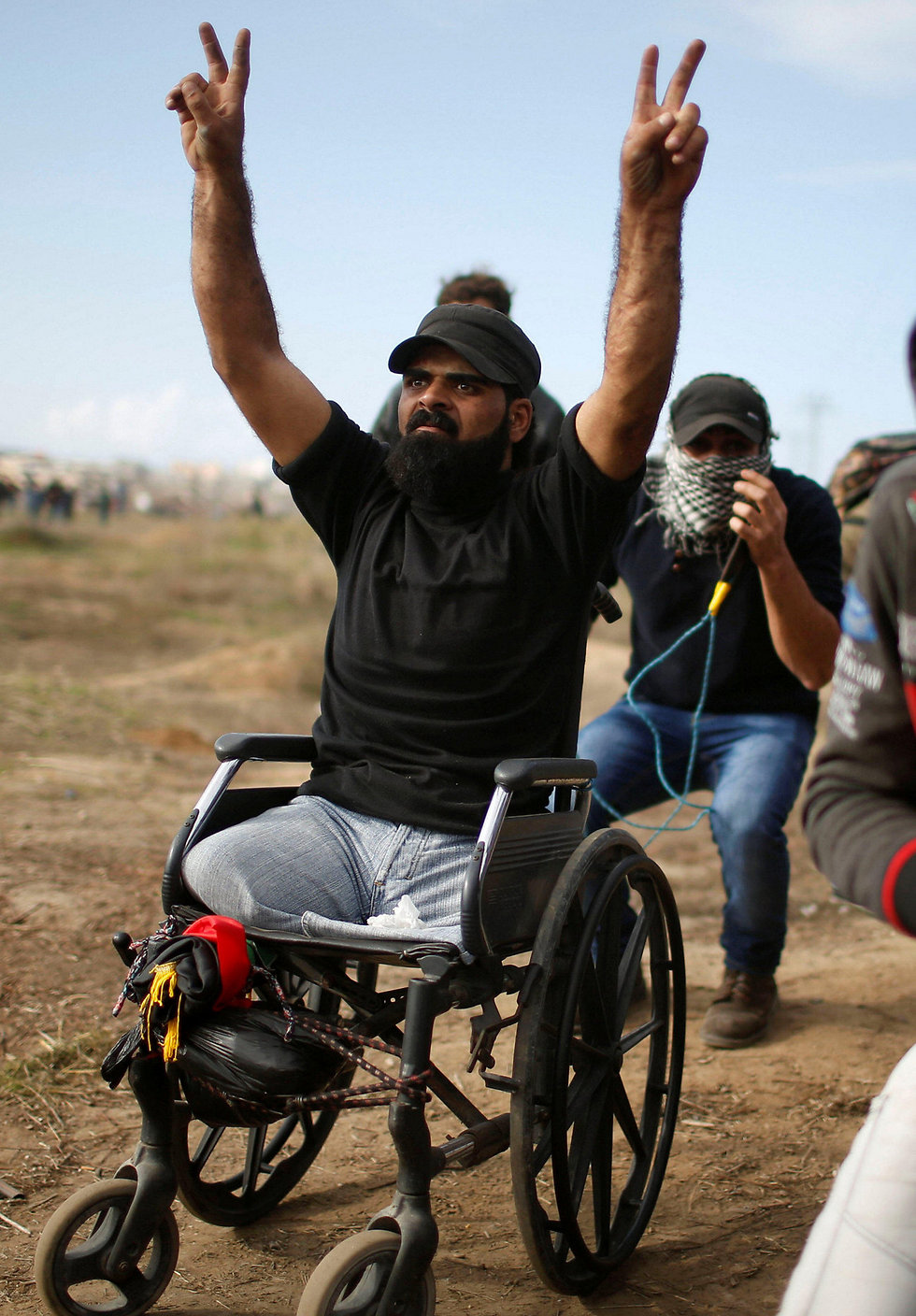 Abu Thuraya during the December 15 riots in Gaza (Photo: Reuters)