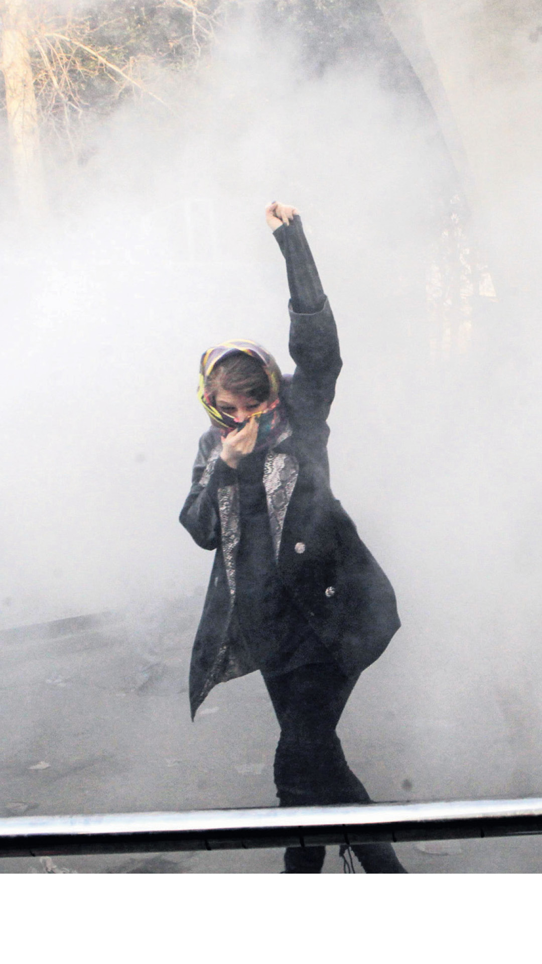 A protestor in Tehran in December 2017. Every protest generates claims that the regime is about to collapse 