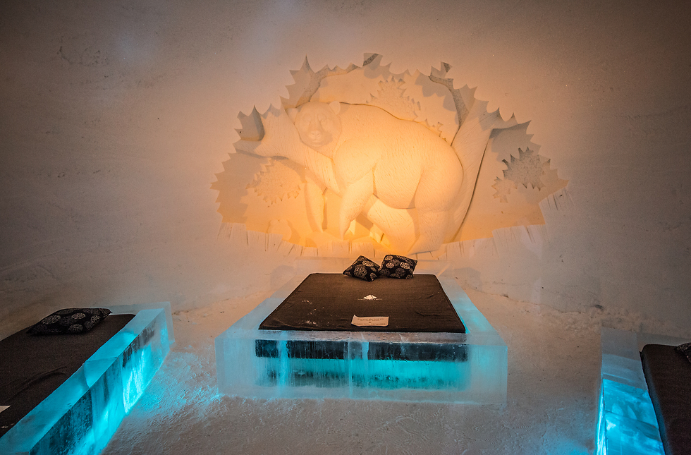 אחד מחדרי השינה במלון (צילום: Lapland Hotels SnowVillage) (צילום: Lapland Hotels SnowVillage)