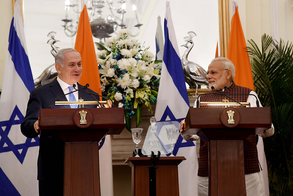 Netanyahu meets with India's Prime Minister Modi (Photo: Avi Ohayon/GPO)