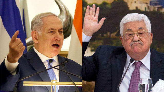 Prime Minister Netanyahu and President Mahmoud Abbas (Photo: AP)