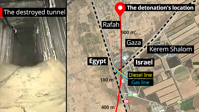 The Hamas tunnel ran through Egyptian territory (Photo: IDF Spokesperson's Unit)