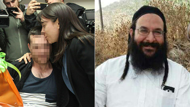 Raziel Shevah (R) parents visiting wounded Yamam fighter (Photo: Zohar Shachar)