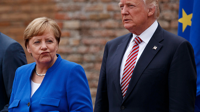 טראמפ ומרקל. אירופה מנסה לשכנע את הממשל (צילום: AP) (צילום: AP)