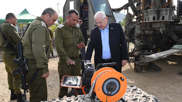 President Reuven Rivlin during briefing near Gaza (Photo: Mark Nayman/GPO)