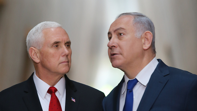 Pence and Netanyahu. The US vice president allowed the Israeli government to continue its passive cowardly approach (Photo: Alex Kolomoisky)
