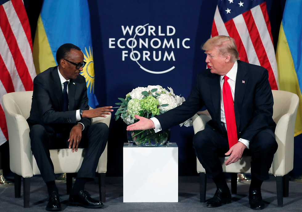 טראמפ נפגש עם נשיא רואנדה בכנס הכלכלי בדאבוס (צילום: רויטרס) (צילום: רויטרס)