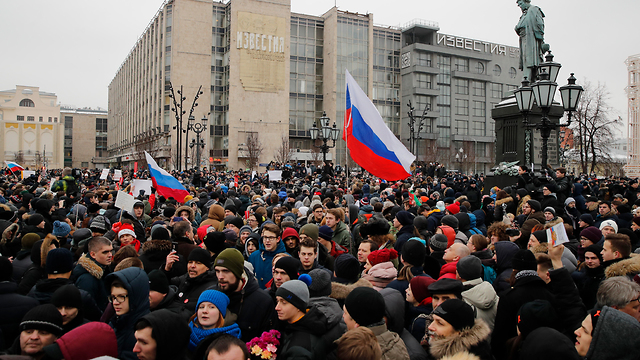 מפגיני האופוזיציה במוסקבה (צילום: AP) (צילום: AP)