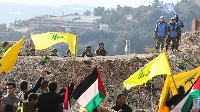 Демонстрация сторонников "Хизбаллы" на ливано-израильской границе. Фото: AFP