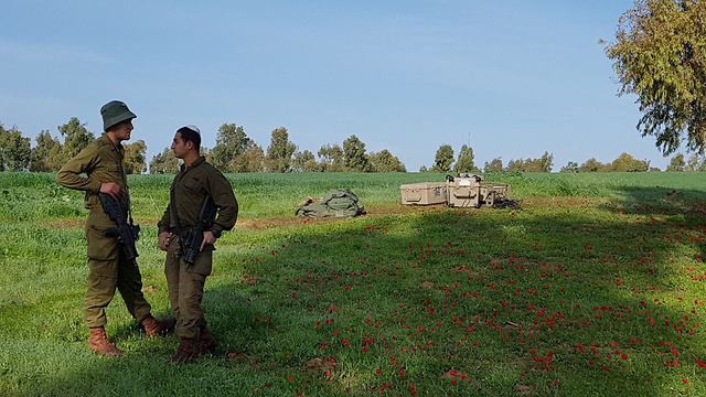 מערכת צבע אדום שנפרסה ב"דרום אדום" בצל ירי הרקטה לעוטף (צילום: רועי עידן) (צילום: רועי עידן)