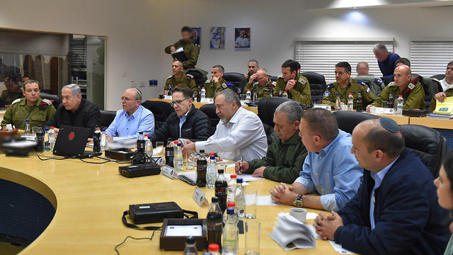 Заседание кабинета безопасности во время обострения ситуации с Газой. Фото: Ариэль Хермони (ЛААМ)