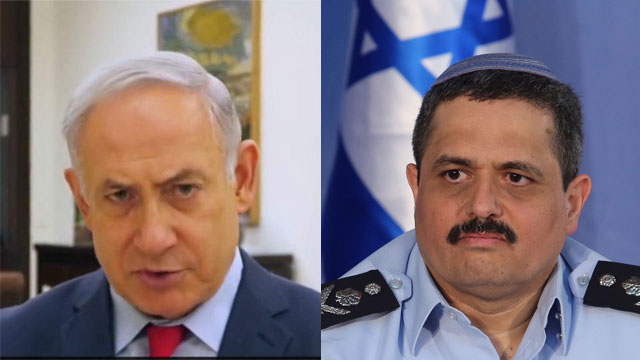 Police Commissioner Alsheikh (R) reportedly reached an agreement with police top brass to recommend indicting PM Netanyahu (Photo: Gil Yohanan)