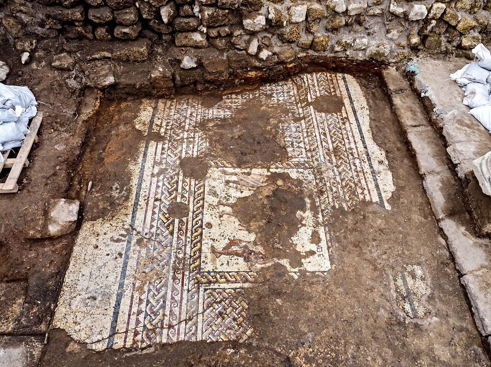 Античная мозаика в Кейсарии. Фото: Асаф Перец (Photo: Assaf Peretz, Israel Antiquities Authority)
