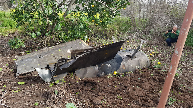 The remnants of a Syrian missile that landed in Israel (Photo: Avi Dwitz)