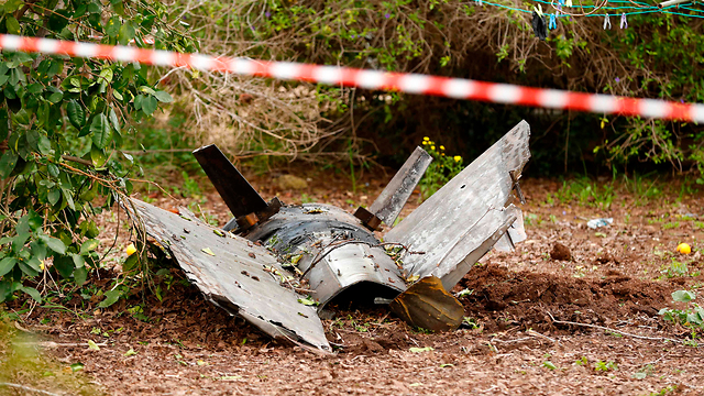 Remains of Russian-made Syrian antiaircraft missile in Israel, Saturday  (Photo: AFP)