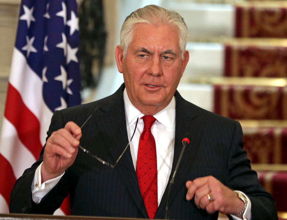 US State Secretary Tillerson during his Mid-East trip (Photo: AP)