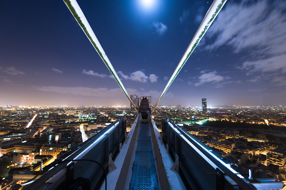 מהמנוף הגבוה ביותר בפריז בליל ירח מלא (צילום: דיוויד דה רואדה) (צילום: דיוויד דה רואדה)