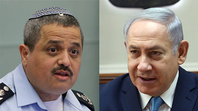 Police commissioner Roni Alsheikh, Prime Minister Benjamin Netanyahu   (Photo: Ohad Zwigenberg)