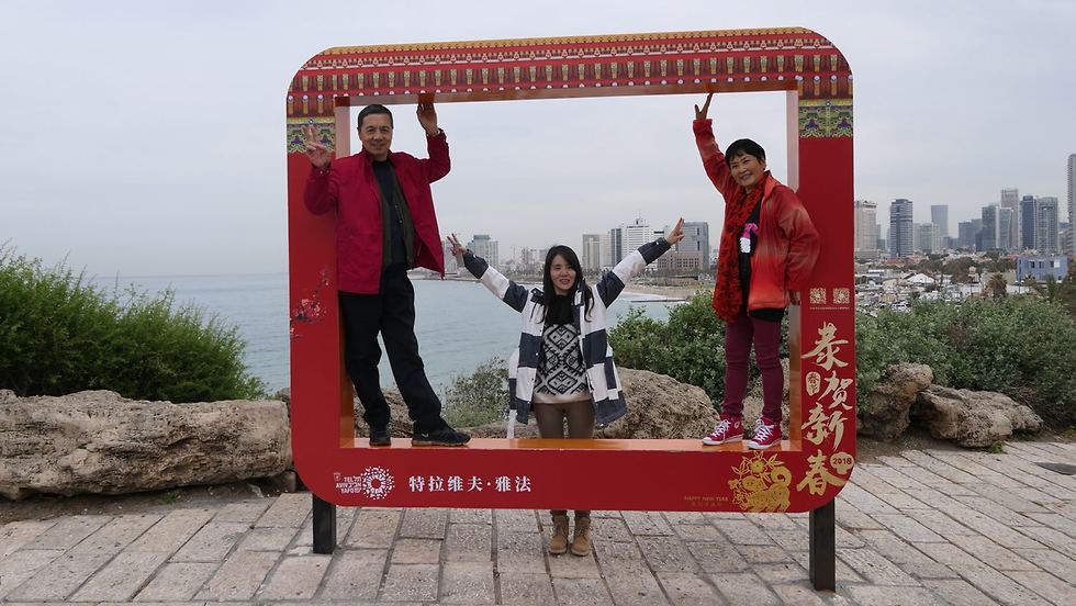 התיירים הסינים מלהבים מהאטרקציה הוויזואלית ביפו (צילום: דני שדה) (צילום: דני שדה)