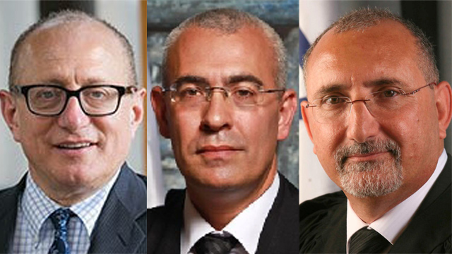 The final 3 candidates for the Supreme Court (L-R): Prof. Alex Stein, Judge Ofer Grosskopf and Judge Shaul Shohat