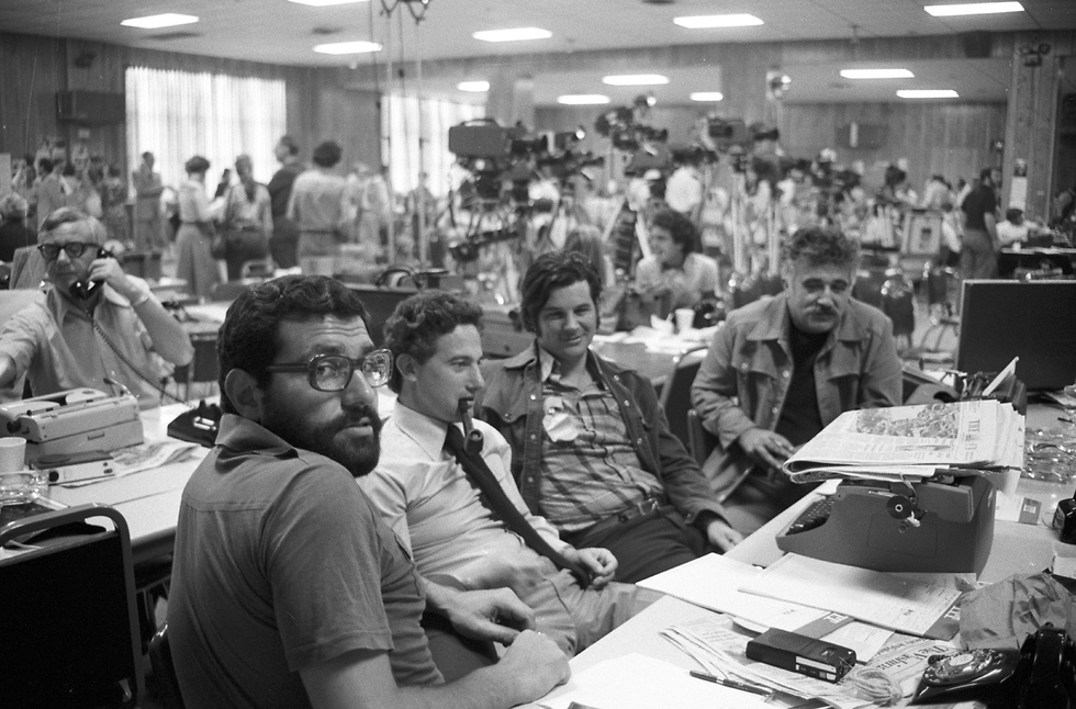 Journalists during Camp David Accords, 1978 (Photo: David Rubinger)