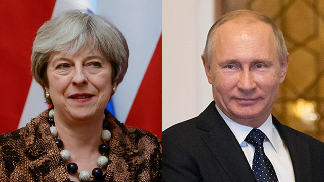 British PM Theresa May and Russian President Putin (Photo: AP)