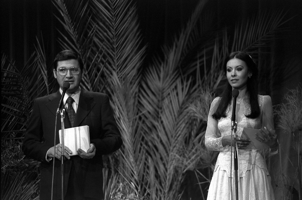 ירדנה ארזי ודניאל פאר, מנחי באירוויזיון 1979 (צילום: משה מילנר, לע