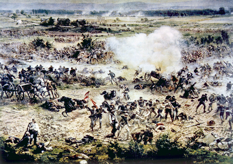 ציור של קרב גטיסבורג ממלחמת האזרחים בארה