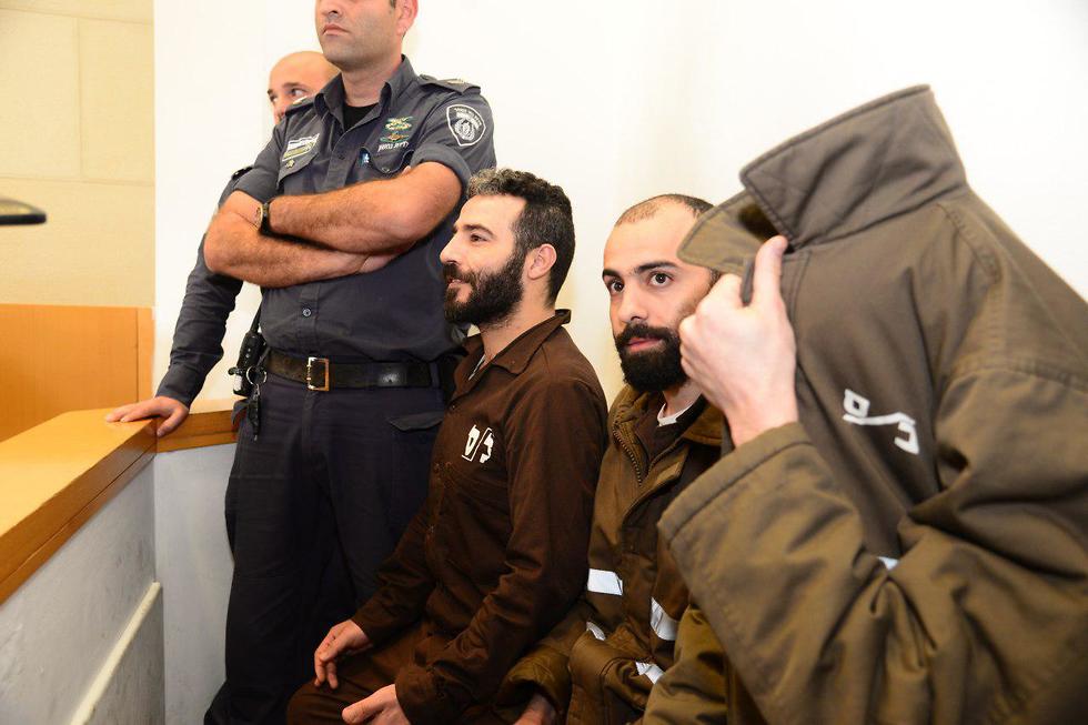 Romain Franck and two of the other defendants in court (Photo: Herzl Yosef)