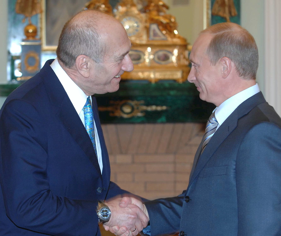 Olmert and Putin meet in Moscow in October 2007 (Photo: Moshe Milner/GPO)