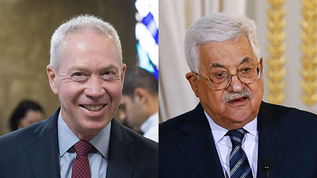 Housing Minister Galant (L) said PA President Abbas's actions were born of frustration (Photo: Hadas Parush/Flash 90, Reuters)